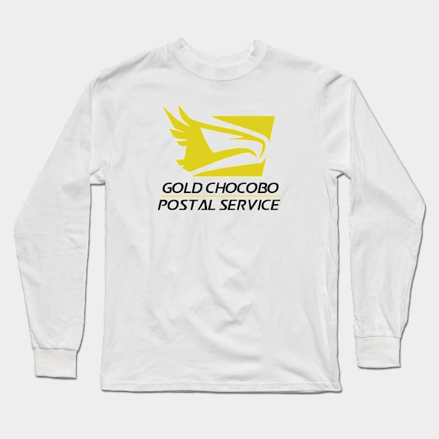 Gold Chocobo Postal Service Long Sleeve T-Shirt by InsomniaStudios